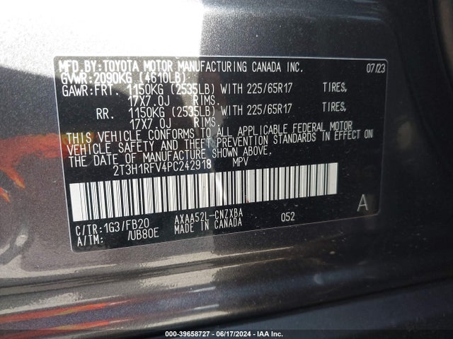 Toyota RAV4 LE 2023 2T3H1RFV4PC242918 Image 9