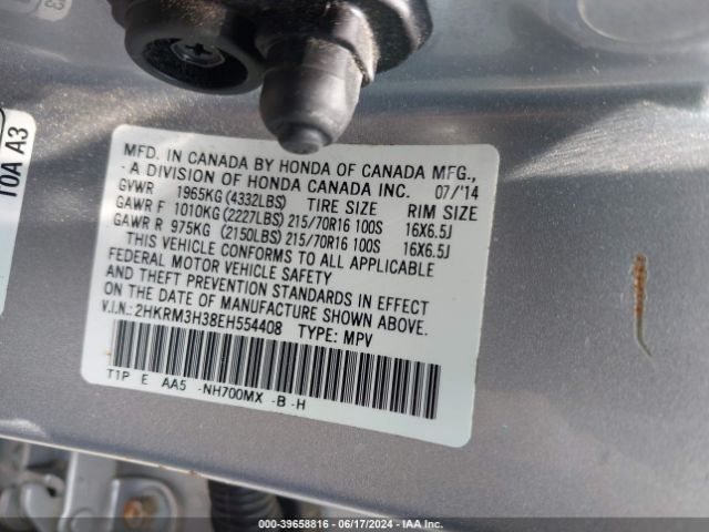 2HKRM3H38EH554408 Honda CR-V LX