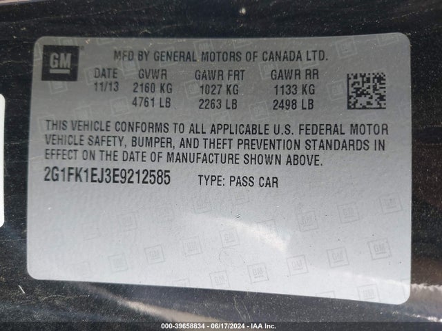 Chevrolet CAMARO 2SS 2014 2G1FK1EJ3E9212585 Image 9