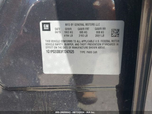 1G1PG5SB3F7247625 Chevrolet CRUZE LTZ