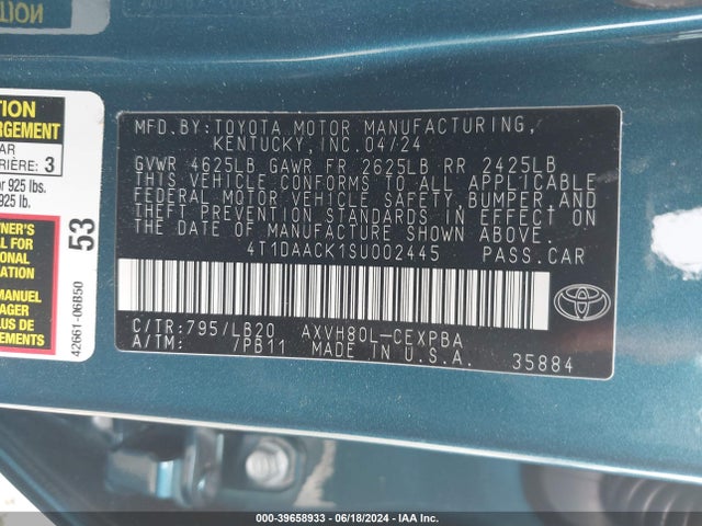 Toyota CAMRY XSE 2025 4T1DAACK1SU002445 Image 9