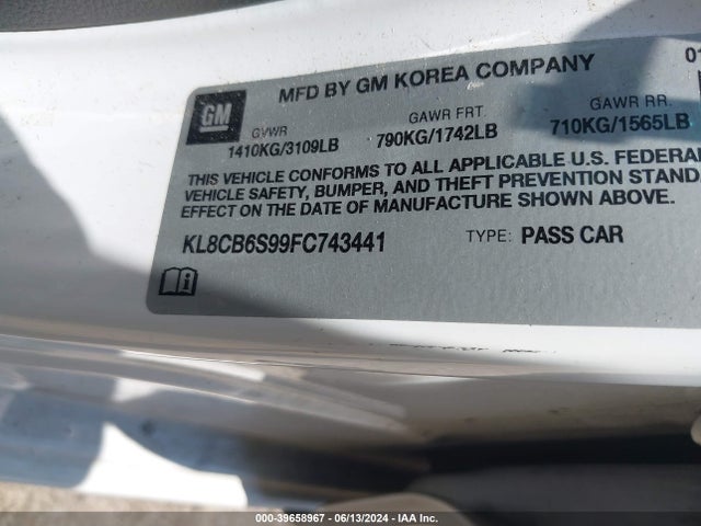 Chevrolet Spark Ls Cvt 2015 KL8CB6S99FC743441 Image 9