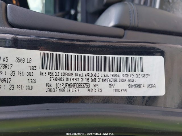 1C4RJFAG4FC893753 Jeep Grand Cherokee Laredo