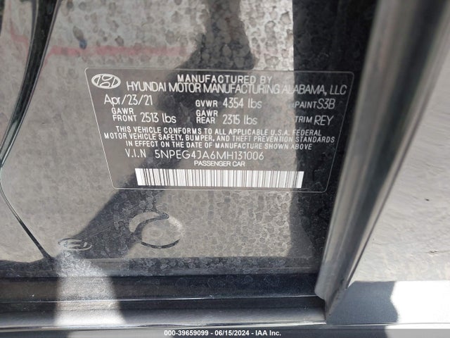 Hyundai SONATA SE 2021 5NPEG4JA6MH131006 Image 9
