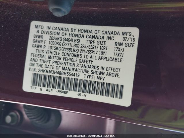 2HKRM3H48GH554419 Honda CR-V SE