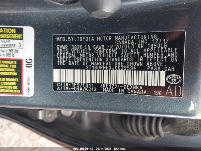 Toyota COROLLA LE 2018 2T1BURHEXJC029594 Image 9