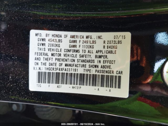 1HGCR3F8XFA037191 Honda Accord Ex-l V-6