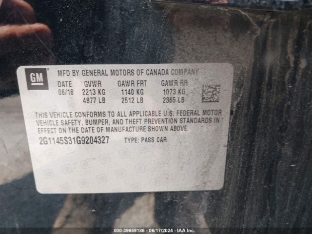 2G1145S31G9204327 Chevrolet IMPALA 2LZ