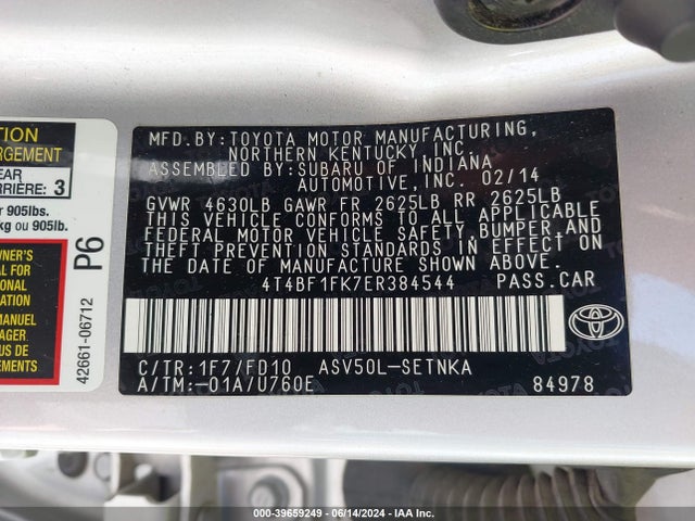 Toyota CAMRY LE 2014 4T4BF1FK7ER384544 Image 9