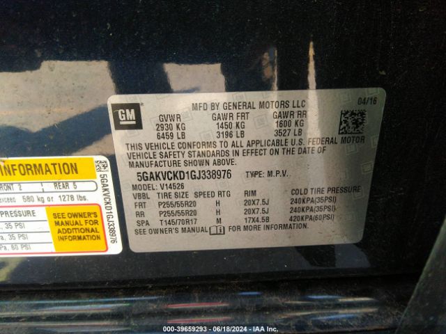 5GAKVCKD1GJ338976 Buick Enclave Premium