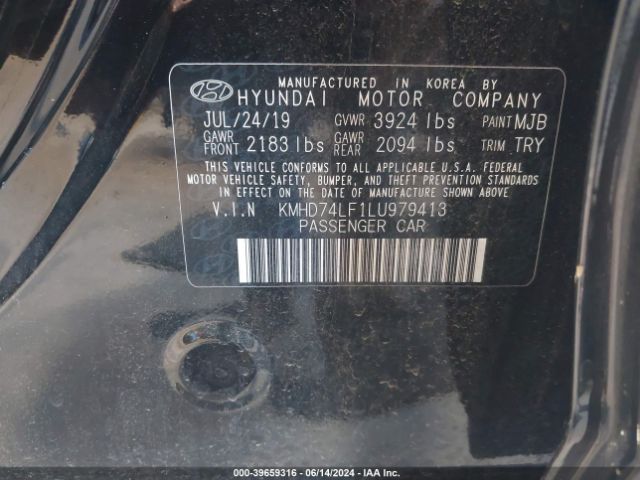 KMHD74LF1LU979413 Hyundai ELANTRA SE