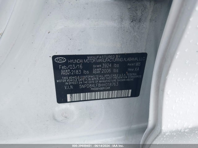Hyundai ELANTRA SE 2017 5NPD84LF8HH018763 Image 9