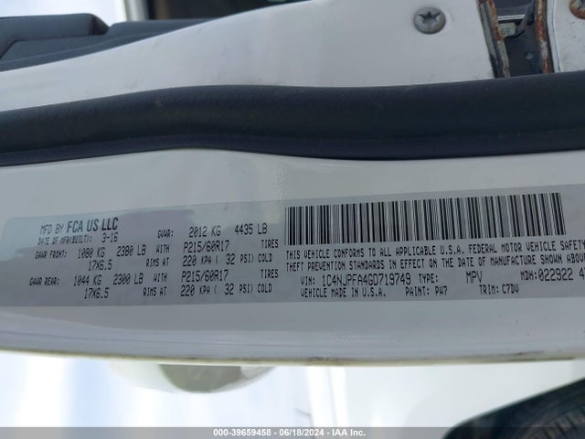 1C4NJPFA4GD719749 Jeep Patriot Latitude