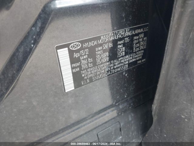 5NMS6DAJ1NH455128 Hyundai Santa Fe Xrt