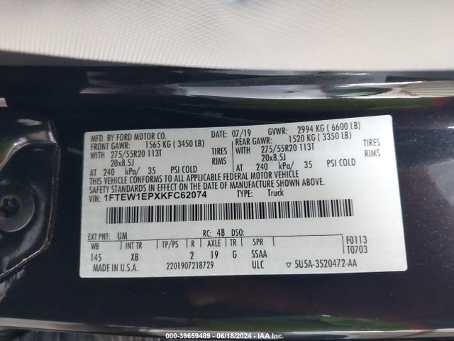 Ford F-150 Xlt 2019 1FTEW1EPXKFC62074 Image 9