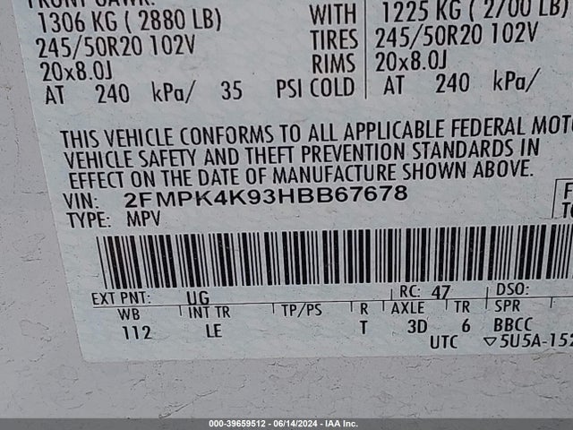 Ford Edge Titanium 2017 2FMPK4K93HBB67678 Image 9