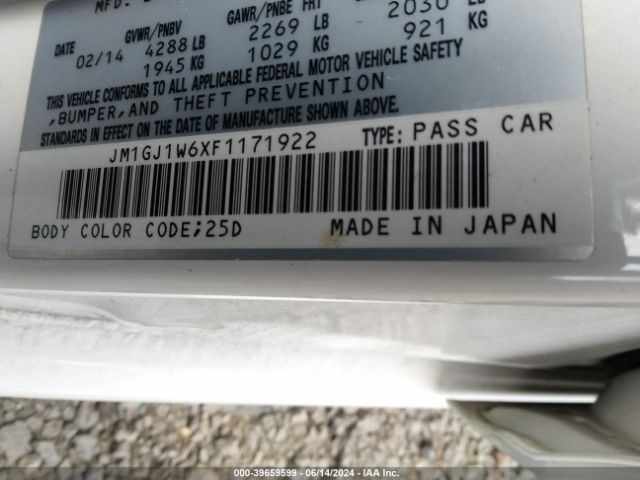 JM1GJ1W6XF1171922 Mazda Mazda6 I Grand Touring