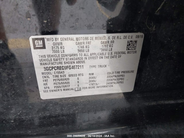 Chevrolet Silverado 1500 1lt 2015 3GCPCREC9FG467211 Image 9