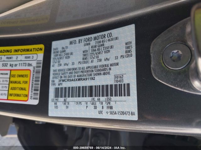 3FMCR9A6XMRA91192 Ford Bronco Sport