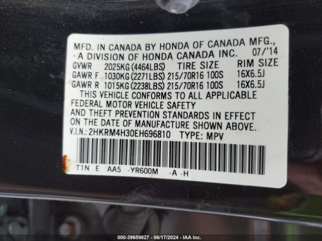 2HKRM4H30EH696810 Honda CR-V LX