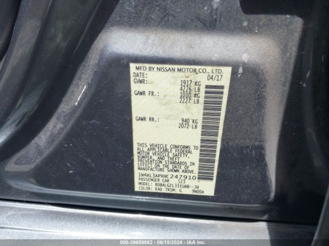 1N4AL3APXHC247910 Nissan Altima 2.5 S