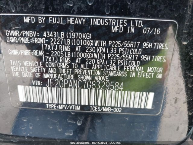 JF2GPANC7G8329584 Subaru Crosstrek 2.0i Limited