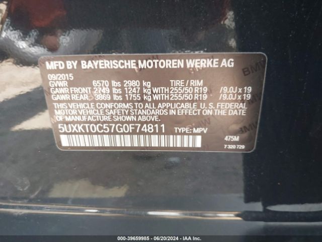 5UXKT0C57G0F74811 BMW X5 Edrive Xdrive40e