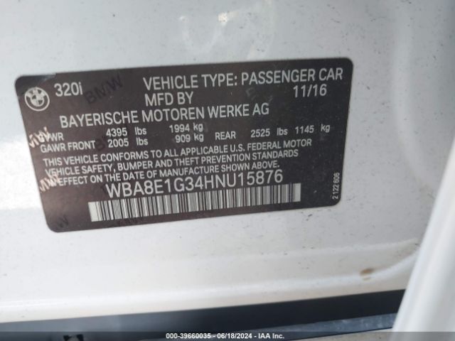 WBA8E1G34HNU15876 BMW 320i