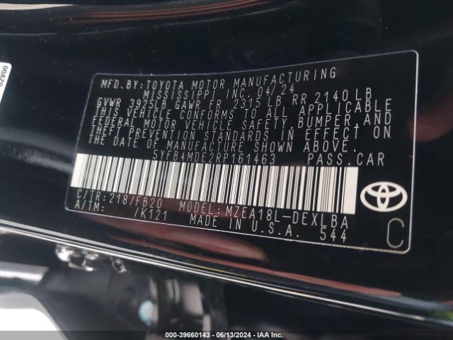 5YFB4MDE2RP161463 Toyota COROLLA LE