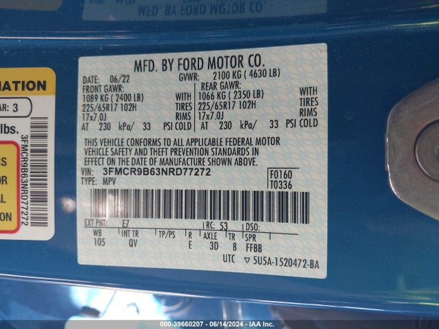 Ford Bronco Sport Big Bend 2022 3FMCR9B63NRD77272 Image 9