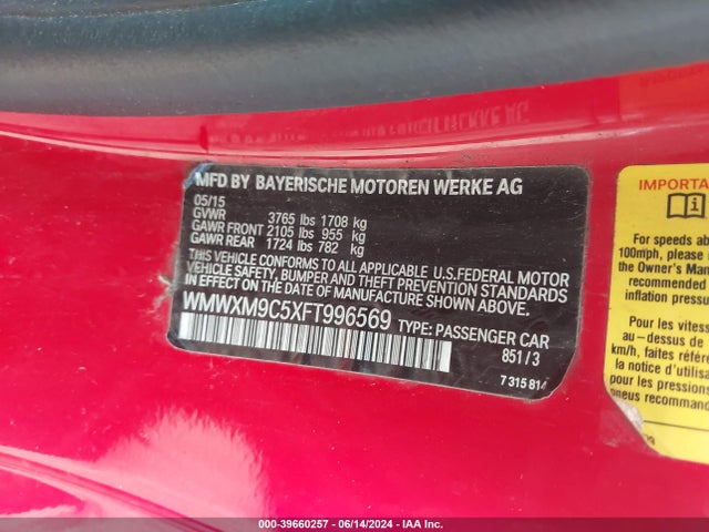 2015 MINI HARDTOP WMWXM9C5XFT996569 Photo 8