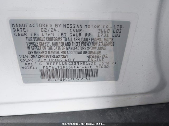 Nissan Kicks Sr Xtronic Cvt 2024 3N1CP5DV1RL527351 Image 9