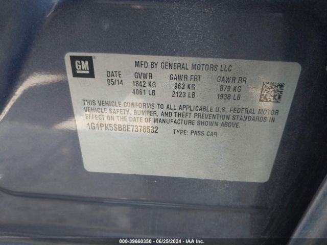1G1PK5SB8E7378532 Chevrolet CRUZE LT