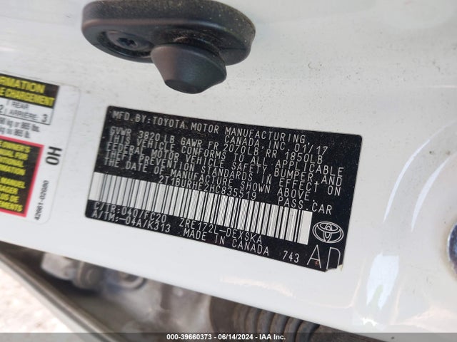 Toyota COROLLA SE 2017 2T1BURHE2HC835519 Image 9