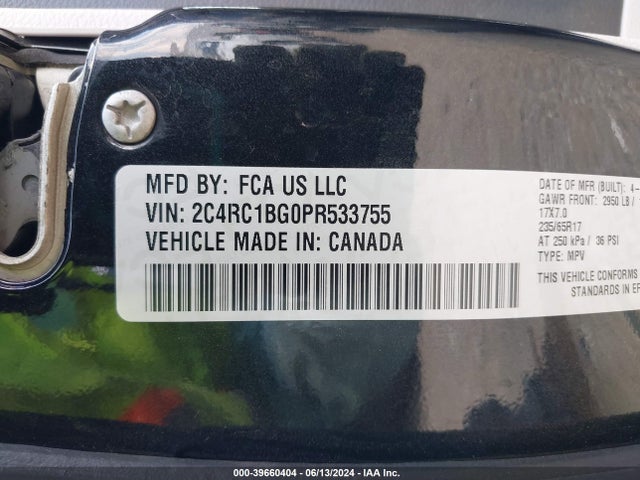 2C4RC1BG0PR533755 Chrysler Pacifica Touring L