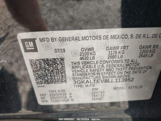 3GKALTEV8LL113952 GMC Terrain Awd Sle