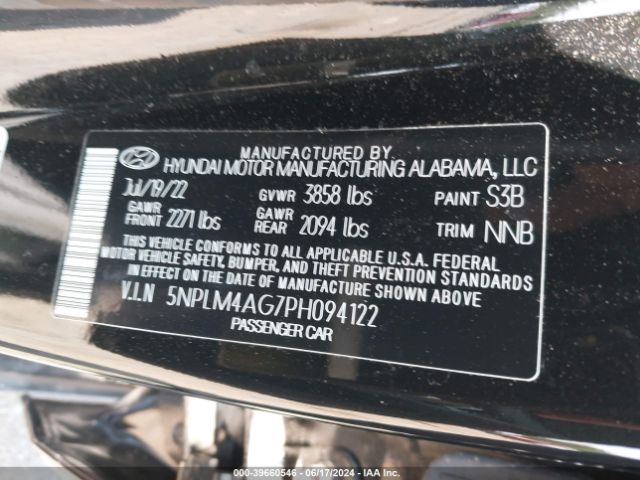 5NPLM4AG7PH094122 Hyundai ELANTRA SEL