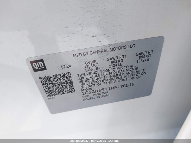 Chevrolet MALIBU LT 2024 1G1ZD5ST1RF178535 Image 9