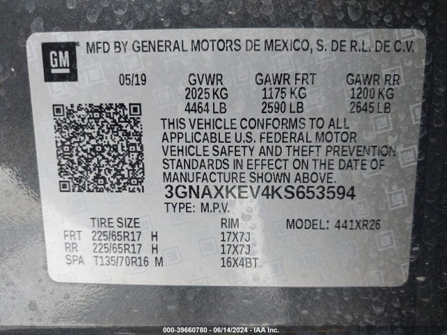 Chevrolet EQUINOX LT 2019 3GNAXKEV4KS653594 Image 9