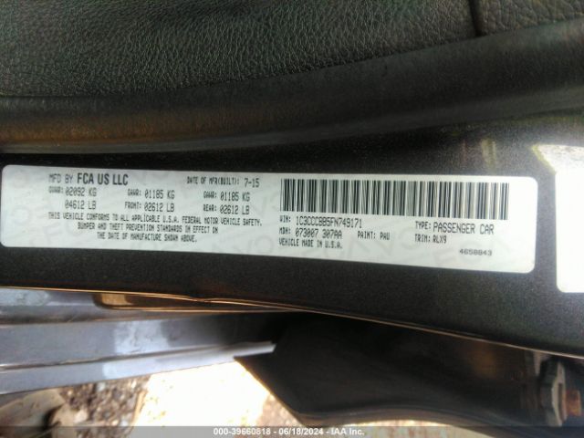 1C3CCCBB5FN749171 Chrysler 200 S