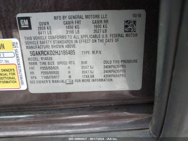 5GAKRCKD2HJ186485 Buick Enclave Premium