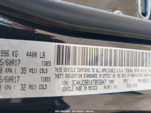 3C4NJCBB1KT855847 Jeep Compass Latitude Fwd