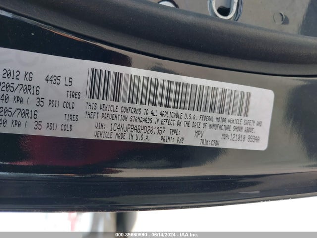 1C4NJPBA6HD201357 Jeep Patriot Sport Fwd