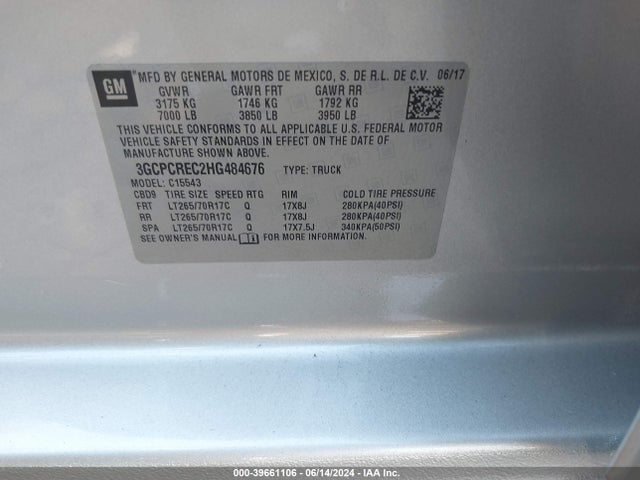 Chevrolet Silverado 1500 1lt 2017 3GCPCREC2HG484676 Image 9