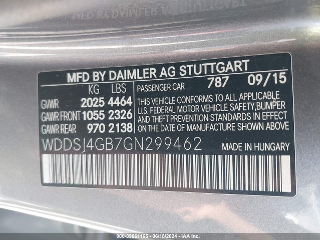 WDDSJ4GB7GN299462 Mercedes-Benz CLA 250 4MATIC