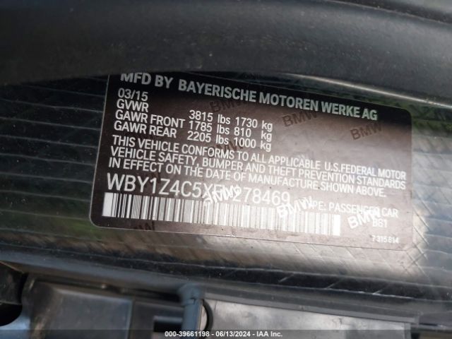 WBY1Z4C5XFV278469 BMW I3 Base W/range Extender