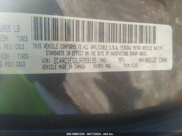 2C4RC1EG3JR293135 Chrysler Pacifica Touring L Plus