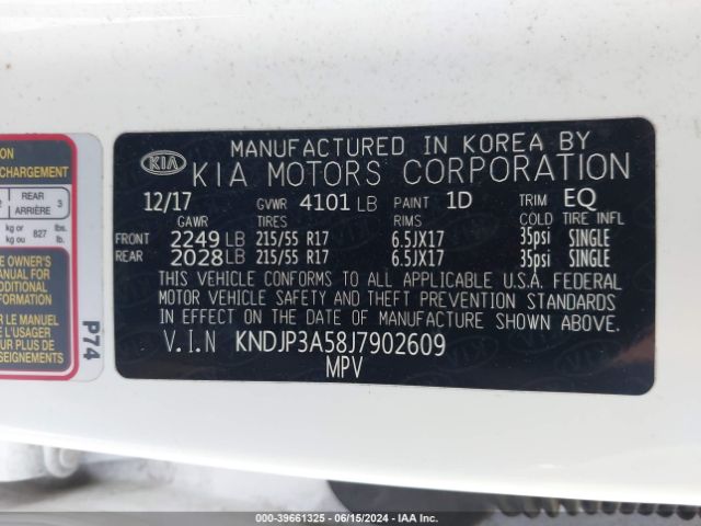 KNDJP3A58J7902609 KIA SOUL +