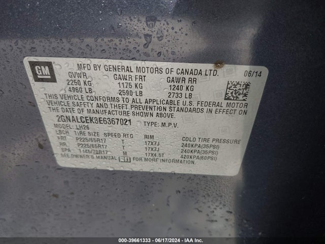 Chevrolet Equinox 2lt 2014 2GNALCEK3E6367021 Image 9