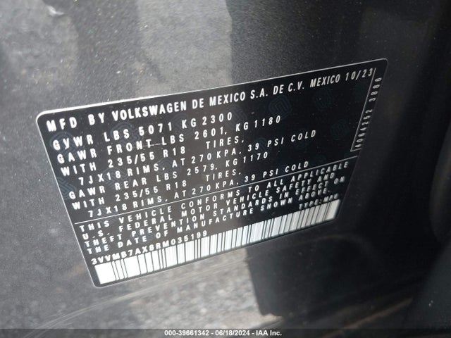 3VVMB7AX8RM035199 Volkswagen Tiguan 2.0t Se